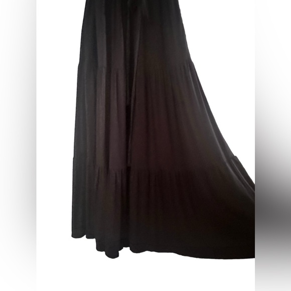 Boden Tiered Wrap Jersey Maxi Dress black short sleeve size 6 petite - Picture 8 of 13